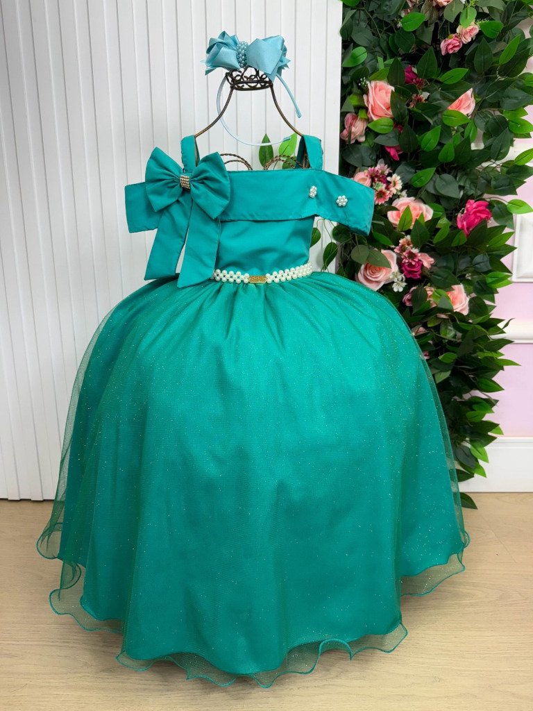 Vestido Banana Club Longo Doce Elegancia Verde Jade