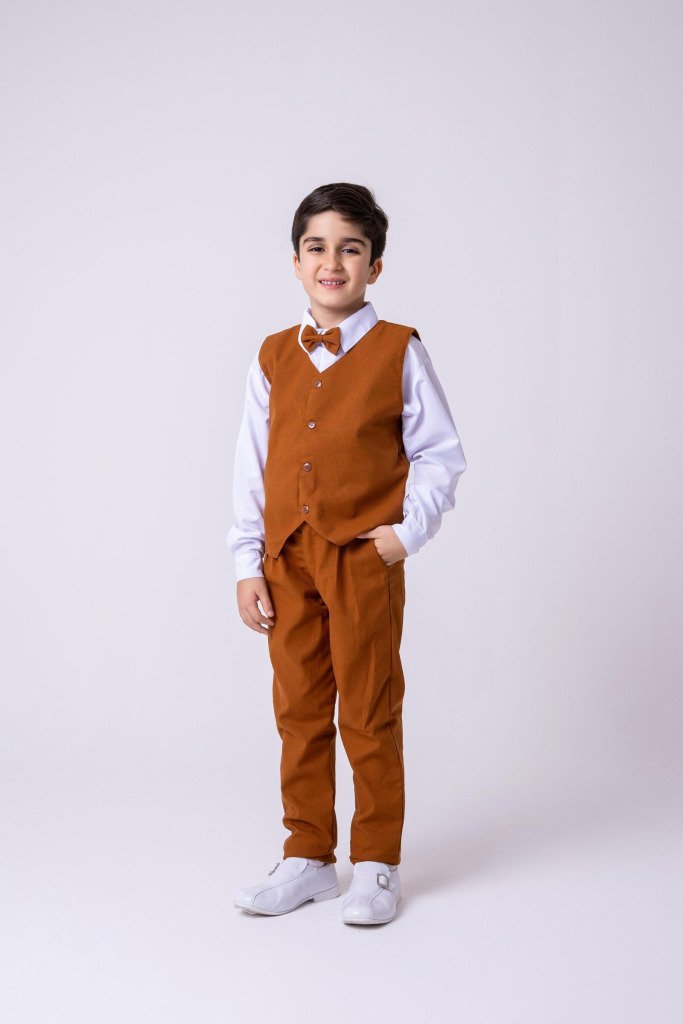 Conjunto Miss Cherry Social Colete Caramelo