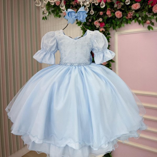 Vestido Bella Child Priscila Azul Bebe
