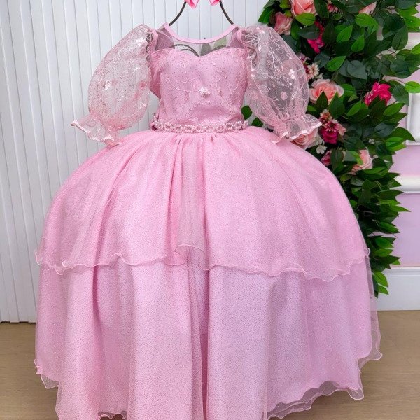 Vestido Bella Child Longo Eva Rosa Bebe