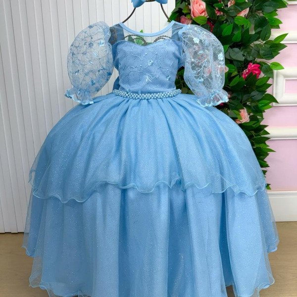 Vestido Bella Child Longo Eva Azul Bebe