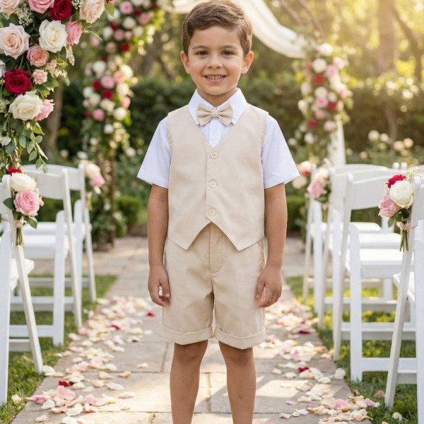 Conjunto Social Miss Cherry Leandro Colete Palha – Bege