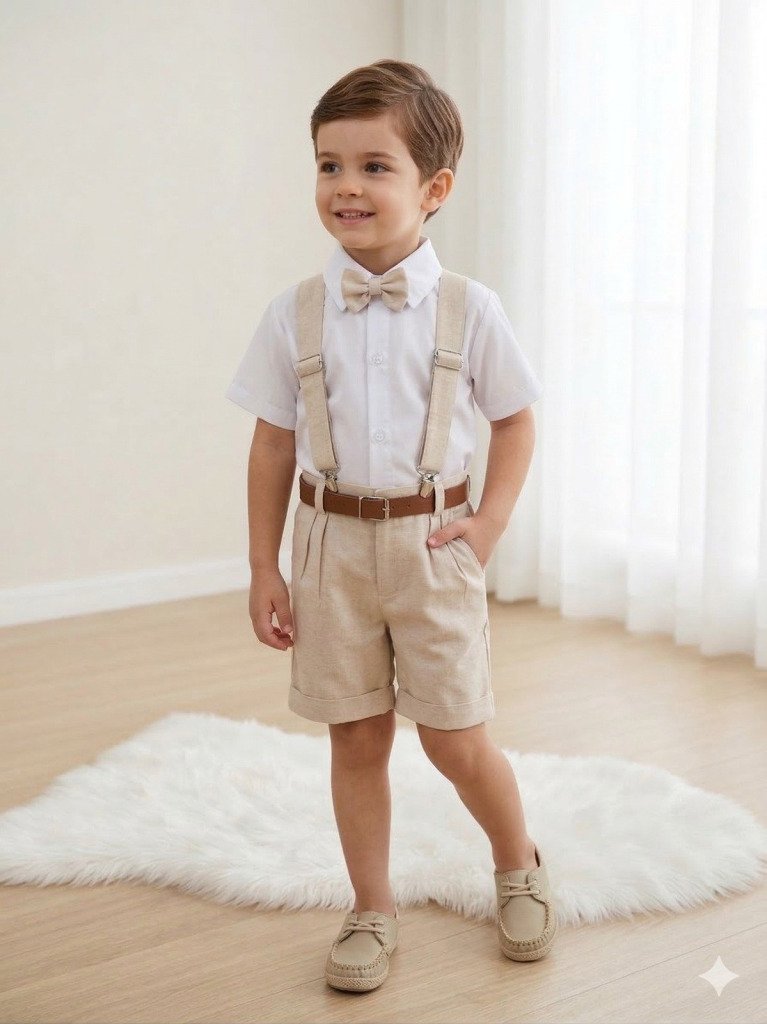 Conjunto Miss Cherry Social Linho Shorts Gustavo Modelo 2