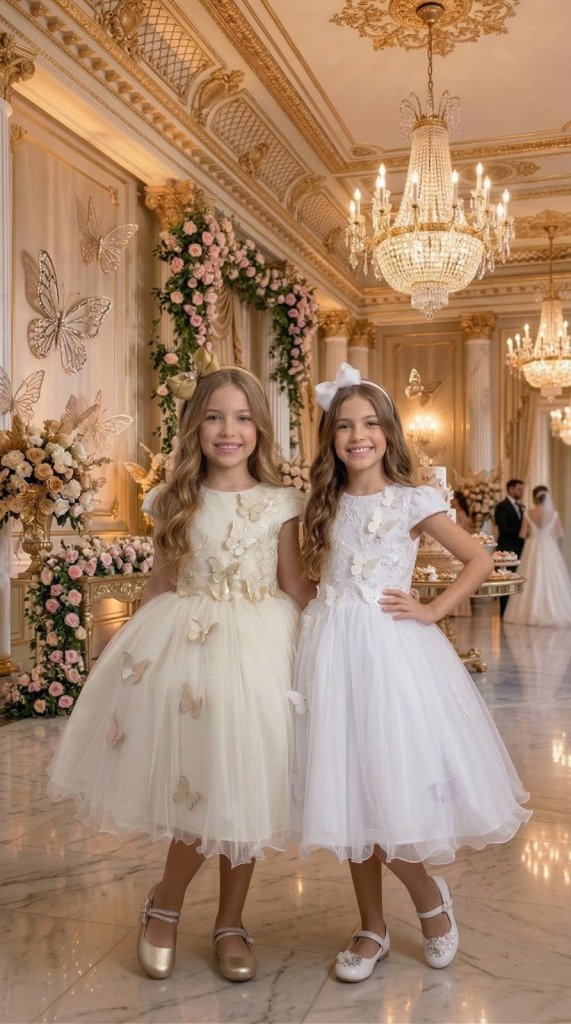 Vestido Juvenil – Midi Vila Lele Sabrina Daminha/Florista + Saiote