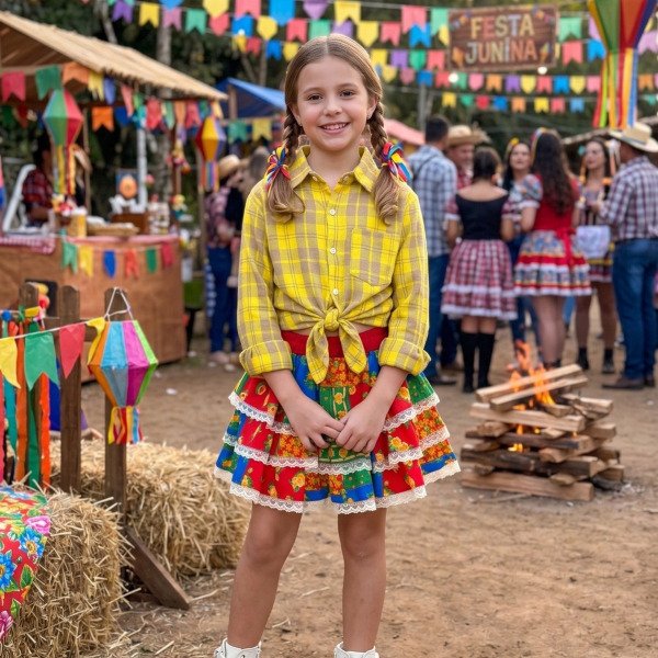 Saia Mini Miss Junino Fogueira do Sertão