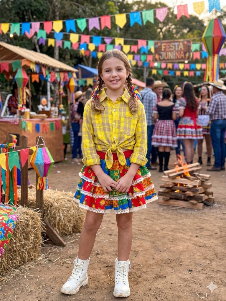 Saia Mini Miss Junino Fogueira do Sertão