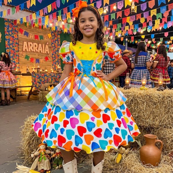 Vestido Marie Junino Luxo Quermesse Doce do Arraia