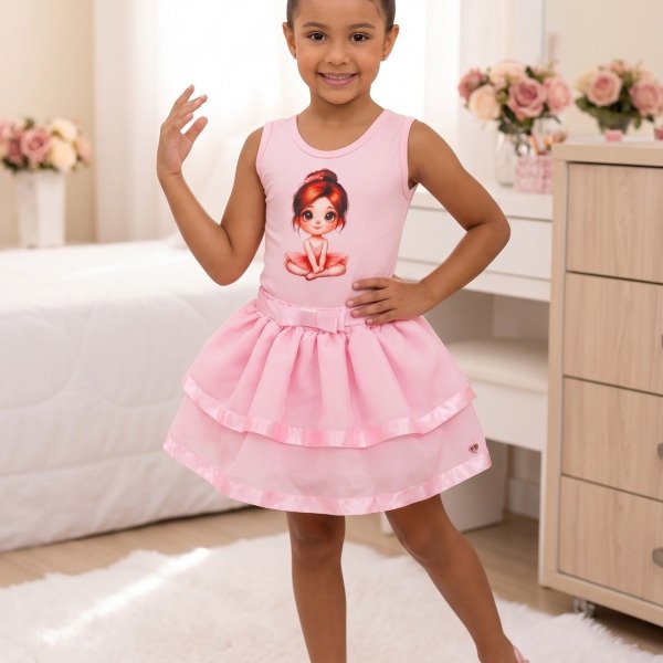 Conjunto Blogueirinha Bailarina Rosa